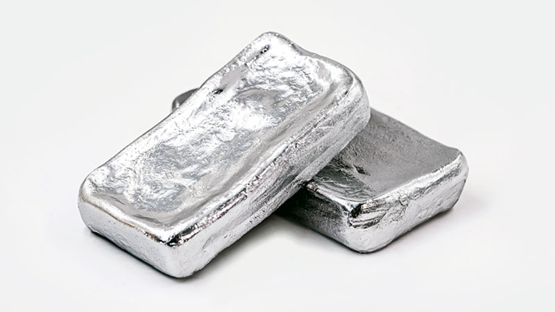 Two poured platinum bars