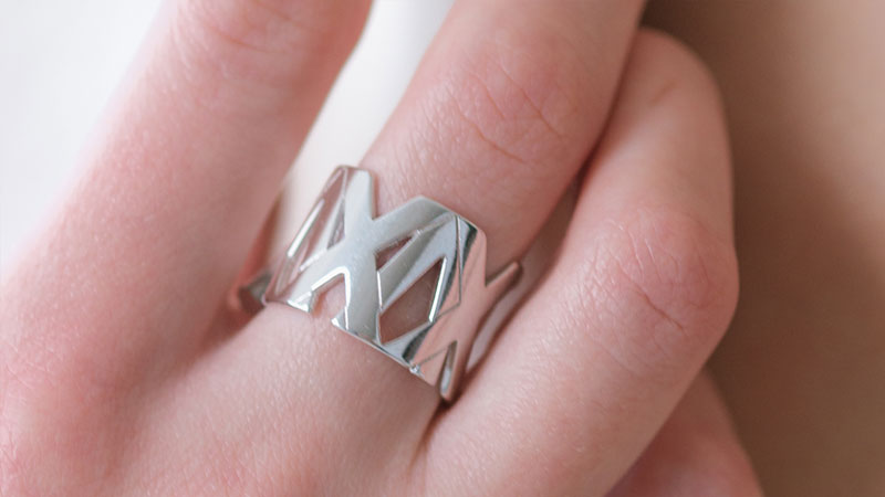 Roman numeral silver jewellery ring