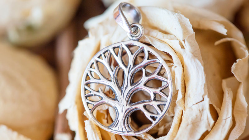 Silver tree pendant