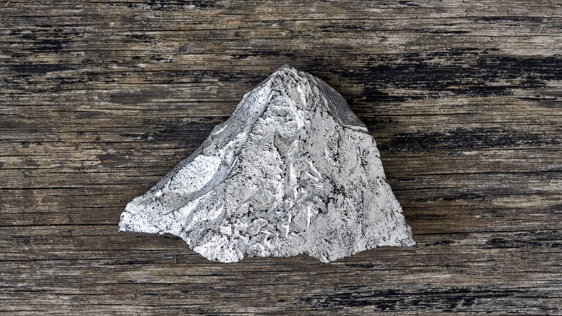 Silver metal as mineral ore