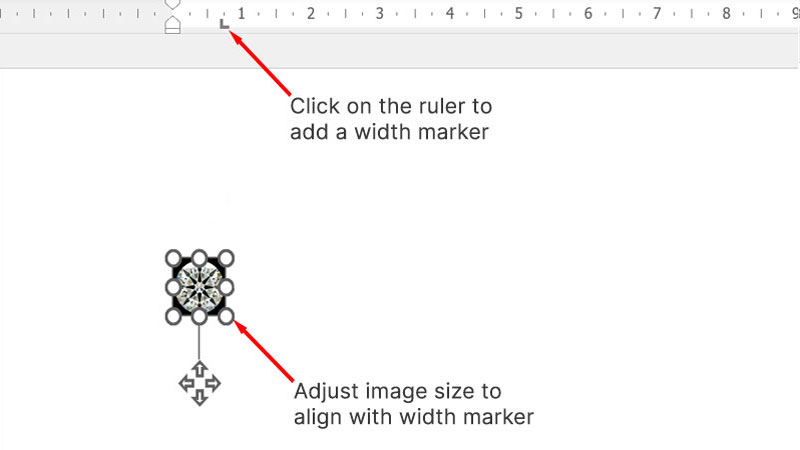 A size-reduced image of a diamond.