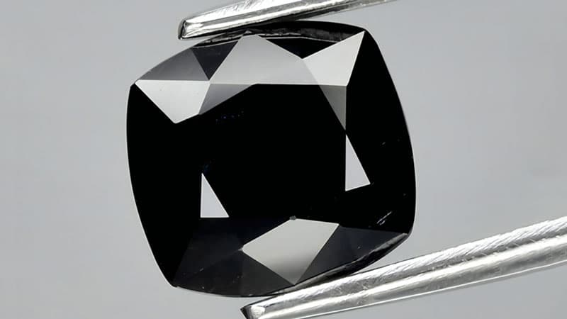 An opaque black sapphire.