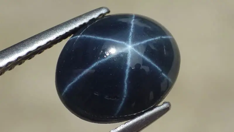 A beautiful blue star sapphire.