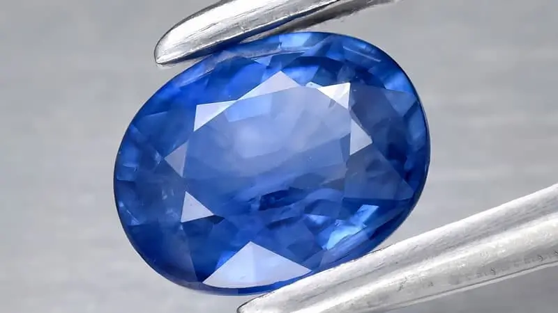 A Ceylon sapphire with medium blue coloring.