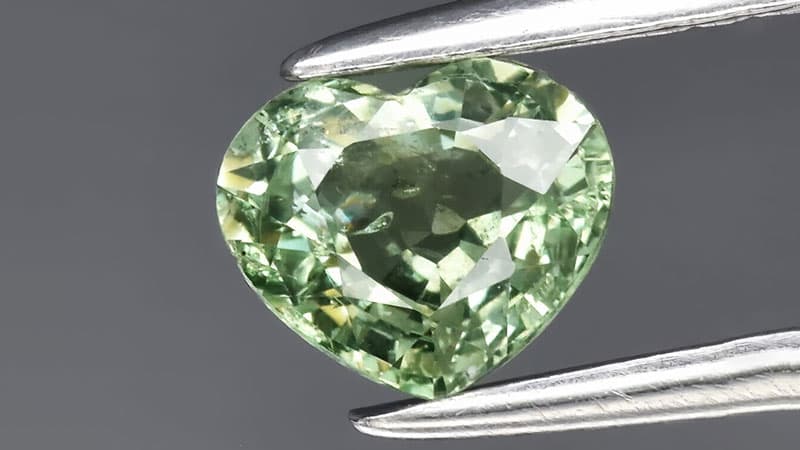 A pale yellow-green sapphire.