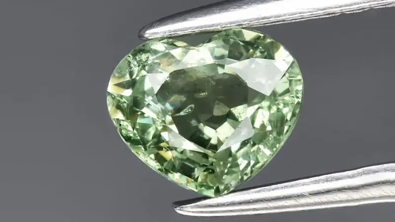 A pale yellow-green sapphire.