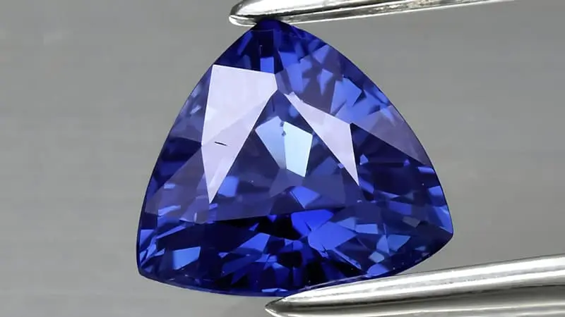 A cornflower blue sapphire from Kashmir.