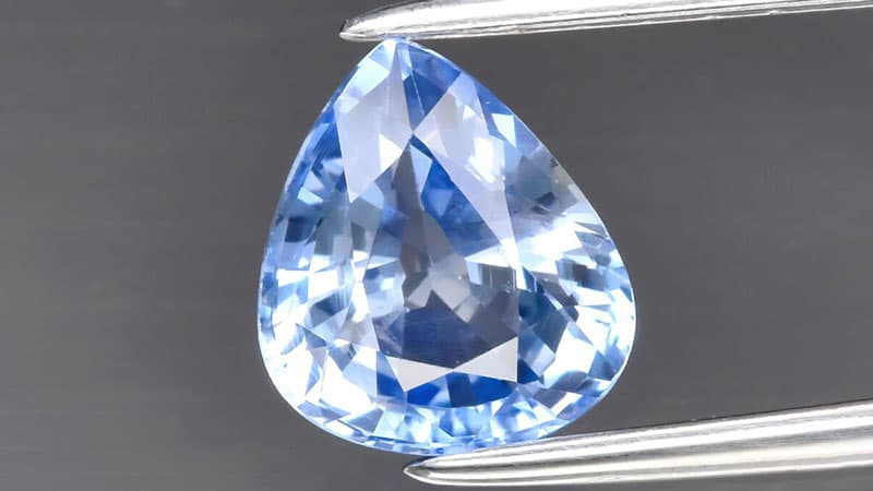 A pale blue Montana sapphire.