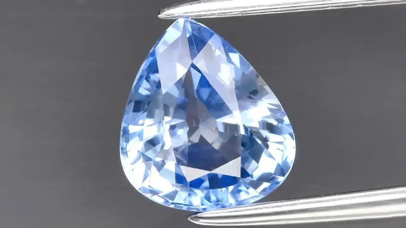 A pale blue Montana sapphire.