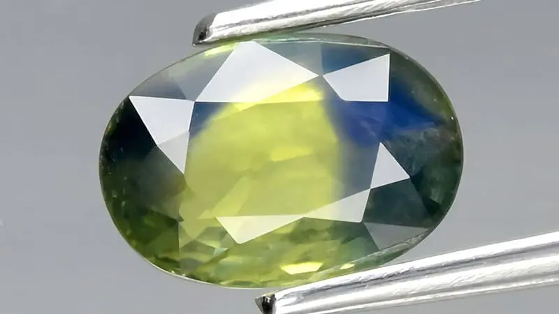 A parti sapphire crystal.