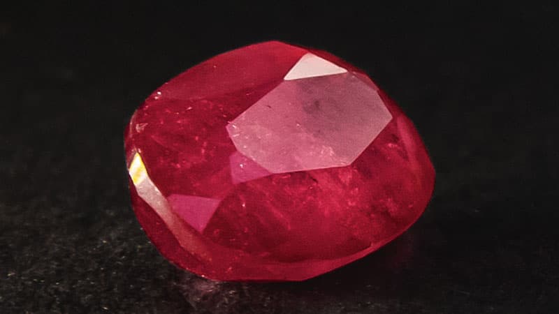 A natural ruby gemstone without heat treatment.