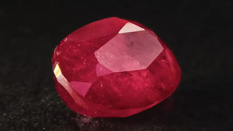 A natural ruby gemstone without heat treatment.