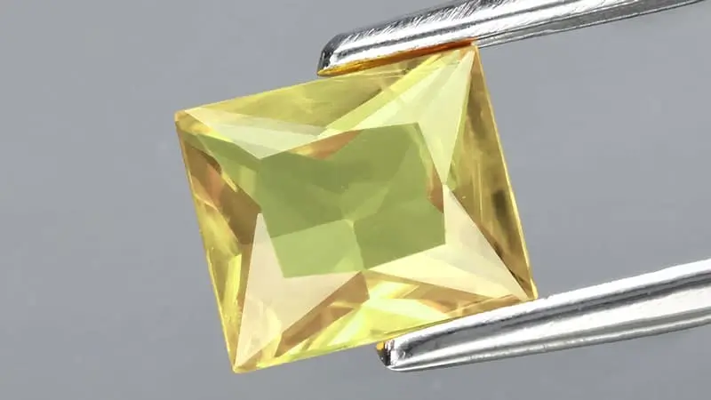 A high carat weight bright canary yellow sapphire.