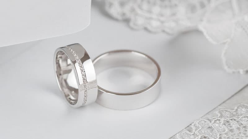 Two white gold wedding rings