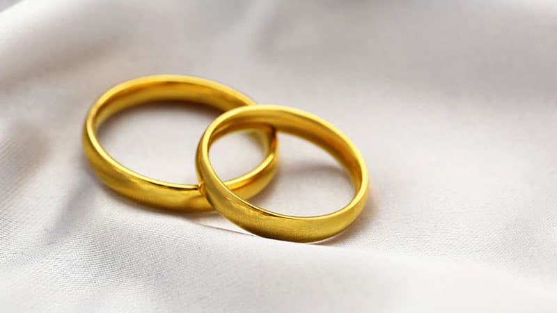 24k wedding band and wedding ring set